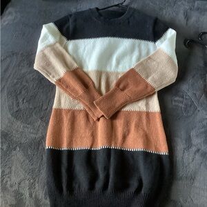 Colorblock Women's Sweater Dress